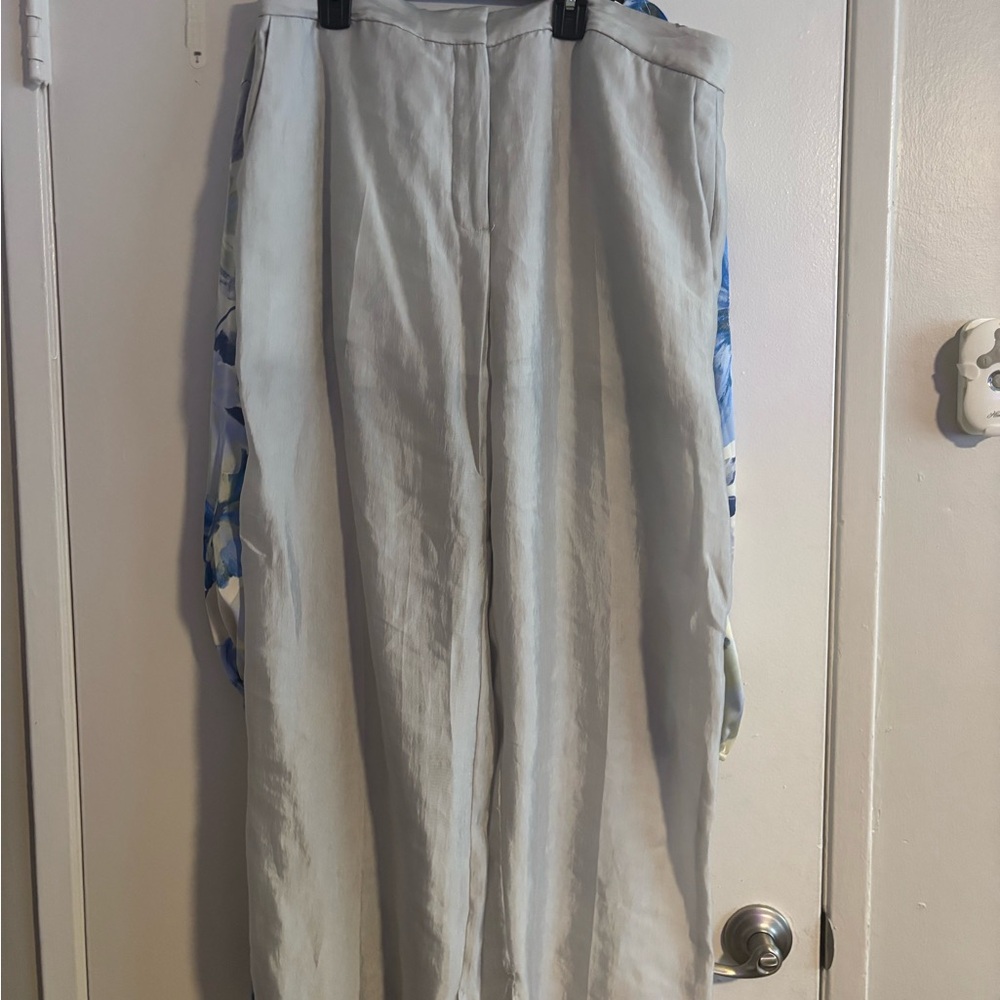 Zara Light Gray Wide-Leg Pants